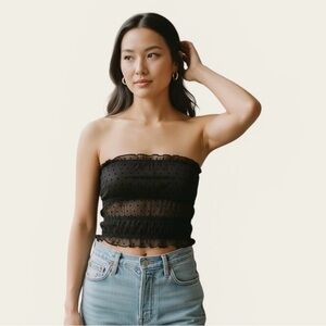 REVOLVE- HOURS MINI BLACK TUBE CROP TOP SIZE SMALL
